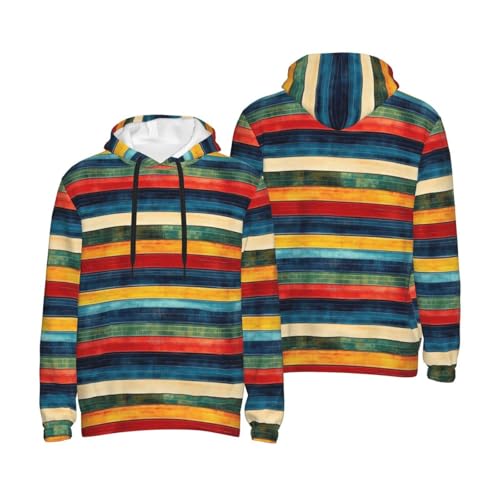 Hoodies For Men - Vintage Color Pattern Print Long Sleeve Casual Men'S Hoodies & Sweatshirts Pullover With Pocket4