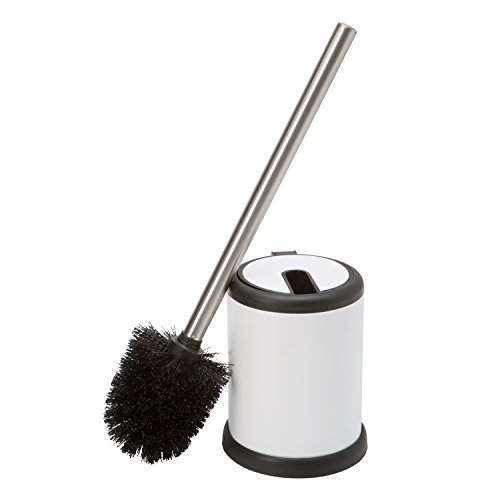 Bath Bliss Toilet Bowl Brush and Holder with Self Closing Lid, Space Saver, Deep Cleaning, Finger Pr - //coolthings.us