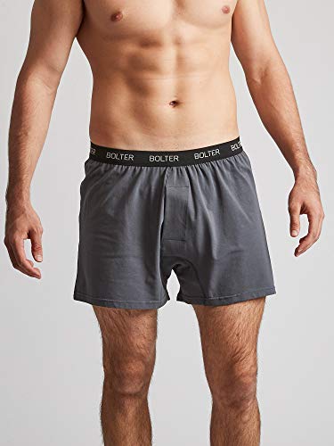 Bolter Men’s 5-Pack Cotton Stretch Boxers Shorts (4X-Large, Black/Greys) #TOP1