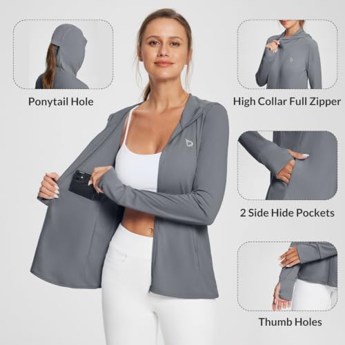 Image of baleaf Women's Sun Protection Jacket Hoodie Clothing Lightweight Long Sleeve Sun Cover Up Shirt