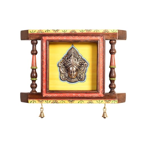 Image of Parameshwar Wall decor frame with divine Vishnu Majestically set on a beautiful frame | Handcrafted Wall Art for Home Decor & Office Spaces