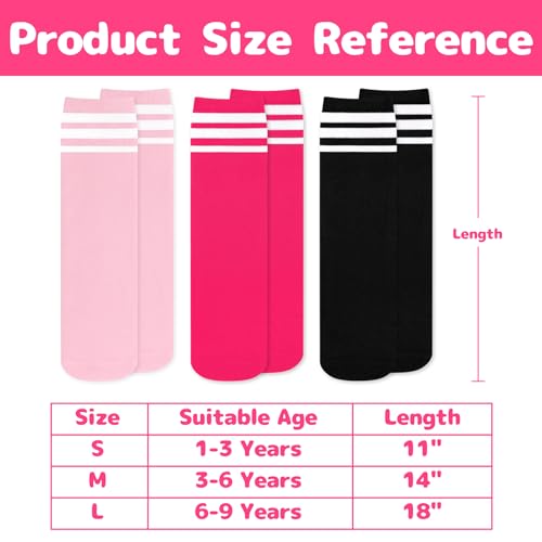 Image of Olreco 3 Pack Toddler Soccer Socks Kids Baseball Socks Boys Girls Softball Sock Youth Football Sock Athletic Accessories