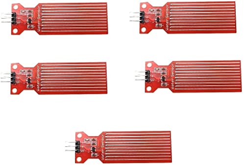 Fasizi 5 x Wasserstandssensor, Flüssigkeits- und Wassertropfen-Tiefenerkennungssensor für Arduino