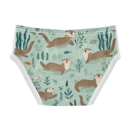 Wusikd Otters Swimming Boys' Underwear Cotton Boys Briefs Soft Toddler Underwear 2T2