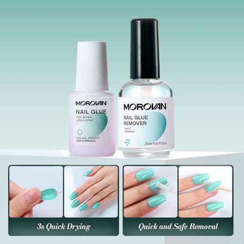 Morovan Strong 10ML Nail Glue with 20ML Remover Kit