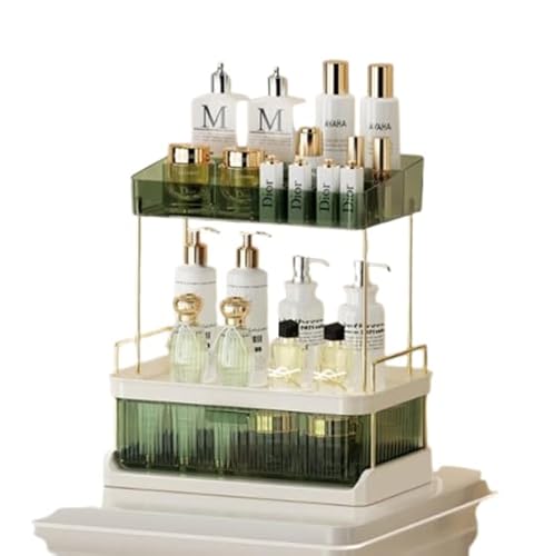 Geyaziu 化粧品 収納ボックス メイクボックス コスメ収納 メイクケース 化粧品収納 コスメボックス 便利な取っ手付き 大容量 洗面所 収納 蓋付き 防塵 防水 騒音なし 引き出し付き 整理簡単 持ち運び簡単 小物入れ 多機能 化粧品入れ ケースカバ