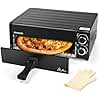 Anatole Electric Pizza Oven 12" 1800W Indoor Countertop Pizza Maker Time Temperature Adjustable Multifunctional Pizza Cooker with Removable Grill Crumb Tray ETL Certified