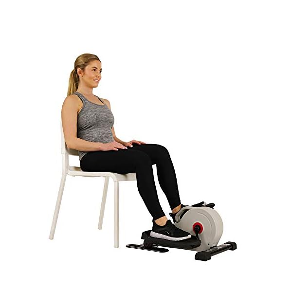 Sunny Health & Fitness Fully Assembled Magnetic Under Desk Elliptical Peddler, Portable Foot & Leg Pedal Exerciser(White) - SF-E3872