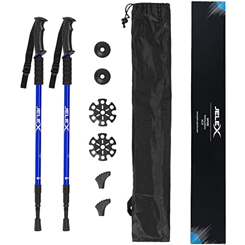 Bastones telescópicos de trekking JELEX Nature ultraligeros con accesorios de exterior