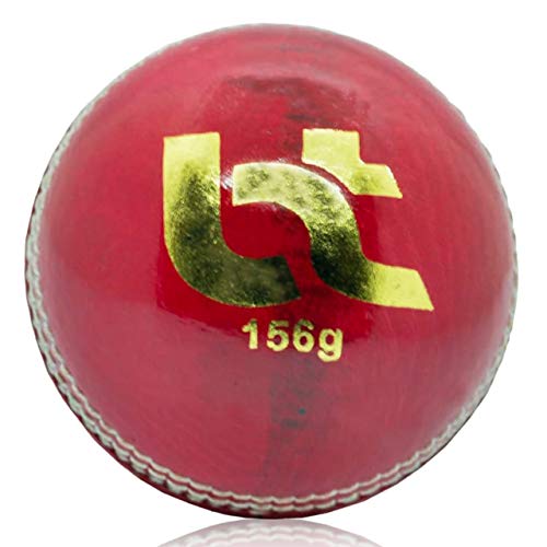 Bt Red Cricket Ball - Pack Of 6 Genuine Leather Cricket Balls For International Standard Cricket And Practice | Bat-Friendly Hard Cricket Ball Made From Sustainable Sources | 156G #TOP4