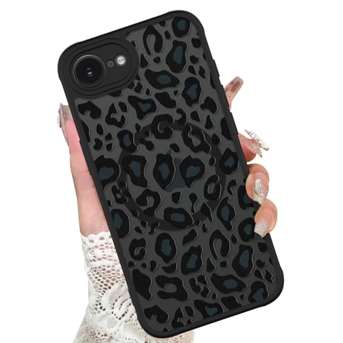 Image of KANGHAR Case for iPhone 16e /17e Phone Case Leopard Printed Pattern | Cute Cheetah [Compatible with Magsafe] Protective Magnetic Case for Girls Women Men 6.1 inch