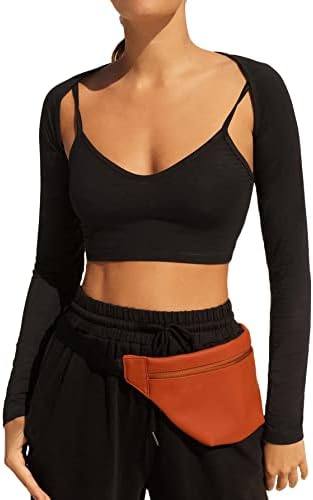 Verdusa Women's Long Sleeve Open Front Bolero Shrug Crop Top Cardigan Black M