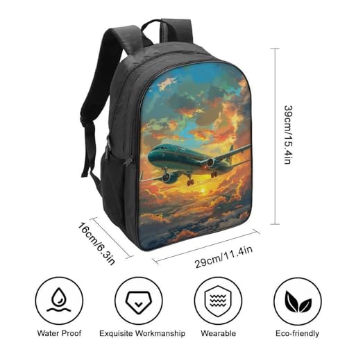 Mochila infantil impermeable 3D de avión ajustable para material escolar 2