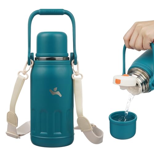 Image of Konokyo 27oz Thermos for Cold Drinks, Insulated Water Bottle, Lake Blue