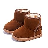 botas australianas bebe niña  Botas Unisex de Nieve de Niñas Niños de Algodón Terciopelo Zapatos de Bebé Invierno Botines Niña Acogedor Botines Infantiles Simple Suela de Goma Primeros Pasos Zapatos (21, Marron)