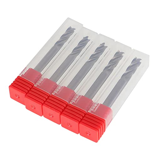 Image of 4 Flute Carbide End Mill 3 /4 Inch Cutting Length x 2-1 /2 Inch Overall Length x 1 /4 Inch Stem Diameter Suitable for Aluminum Cutting Non-Ferrous Metals Up Cutting 5 pcs