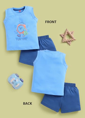 Image of LuvLap Baby Boys 100% Cotton Sleeveless Boys Tank Top & Shorts Set Pack of 3