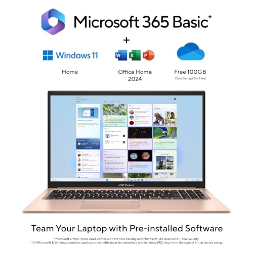 Image of ASUS Vivobook 15 (2026),Intel Core 5 320 (i5-14th Gen),Fingerprint Sensor,Intel iGPU,16GB /512GB,FHD,15.6 inch(39.6 cm),Windows 11,M365 Basic(1Y),Office 24,Terra Cotta,1.7 Kg,X1504MA-BQ426WS, AI Laptop