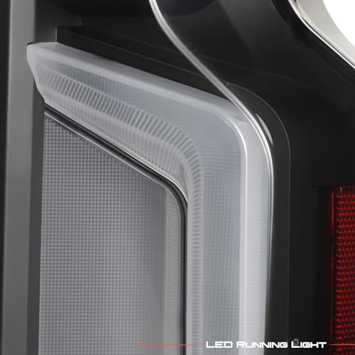 Image of AKKON - Fits 2019-2024 Chevy Silverado 1500 2500HD 3500HD [LED Type] Tube DRL Brake Signal Black Housing Tail Lights Pair