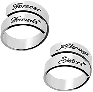 omodofo Inspirational Motivational Ring Adjustable Personalized Stainless Steel Spiral Wrap Twist Ring Encouragement