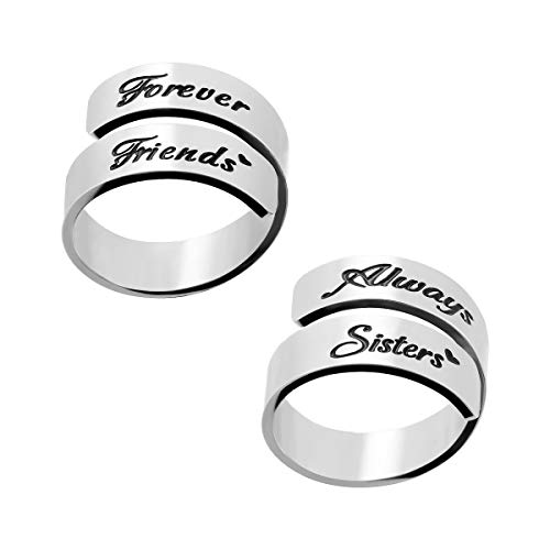 omodofo Inspirational Motivational Ring Adjustable Personalized Stainless Steel Spiral Wrap Twist Ring Encouragement