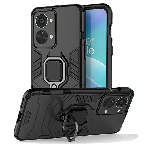 NOVAGO Compatible avec OnePlus Nord 2T 5G/1+Nord 2T 5G - Coque Arrière Armure Anti-Choc avec Anneau Support Rotatif - Béquille, Compatible Support Voiture Magnétique et Protection Robuste