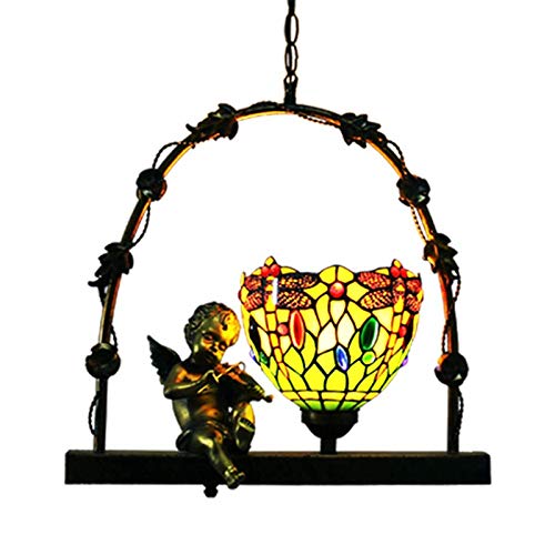 Abat-jour vintage Tiffany en verre vitrail pour tamiser une lumière agressive