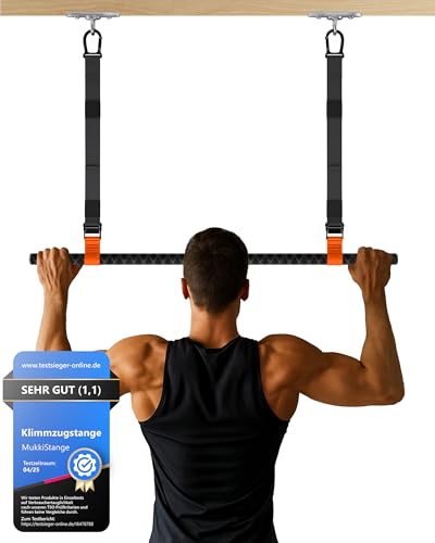 MUKKISTANGE Klimmzugstange Decke – abnehmbar, höhenverstellbar...