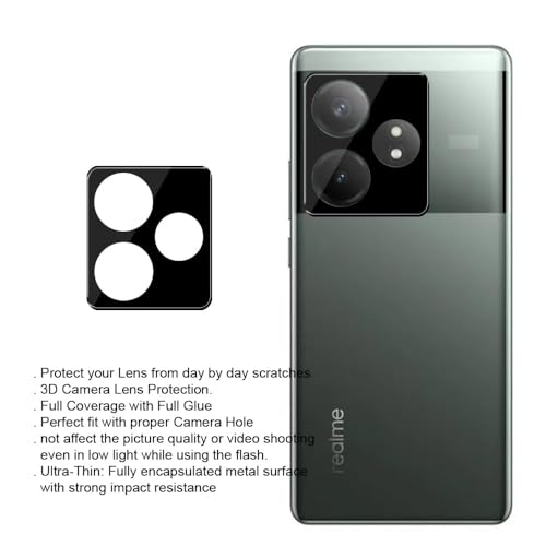 Image of DD SON Back Camera Lens Protector Tempered Glass For Realme GT 6T 5G / Realme GT 6 5G | Case Friendly with Edge to Edge Coverage and Easy Installation Kit, Pack of 1