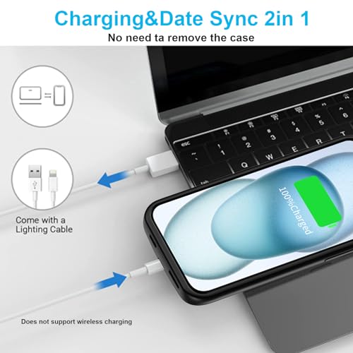 Batería extendida para iPhone 15 Pro Max YISHDA de 13800 mAh con funda de carga protectora 6