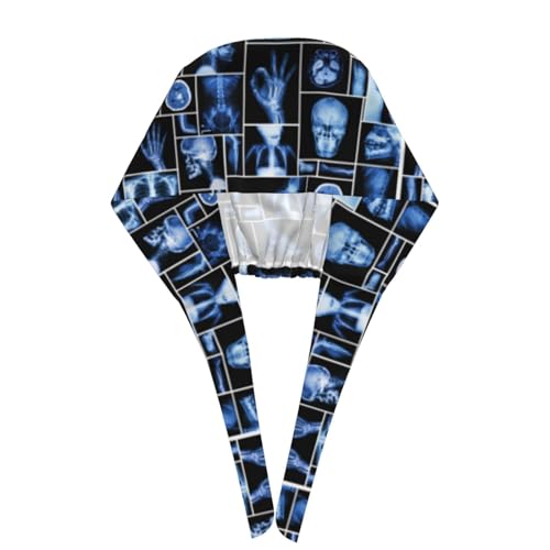 Image of Working Cap Scrub Cap with Sweatband Adjustable Unisex Women Tie Back Hat Nurse Surgical Caps