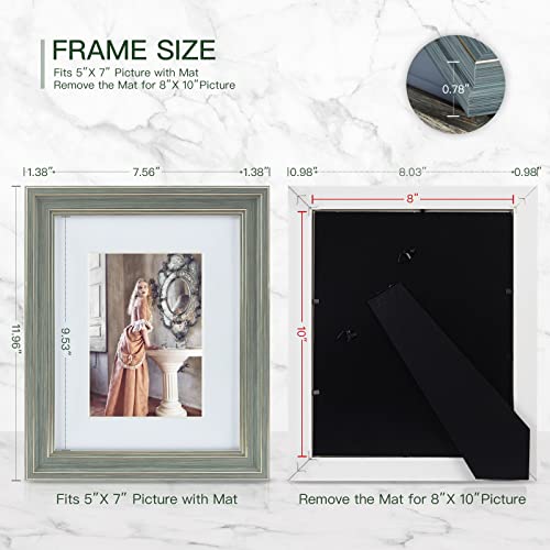 Xuanluo 3 Pack 8X10 Inch Picture Frames Farmhouse Rustic Vintage Distressed Wood Grain Photo Frame With Tempered Glass For Table Top Display And Wall Hanging thumb #1