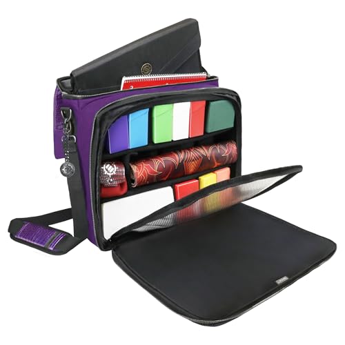 Image of ENHANCE Collector's Edition MTG Bag fits Deck Boxes, Top Loader Binder, Commander Deck, & More TCG Accessories - TCG Travel Bag with Card Defender Screen, Customizable Interior (Dragon Purple)