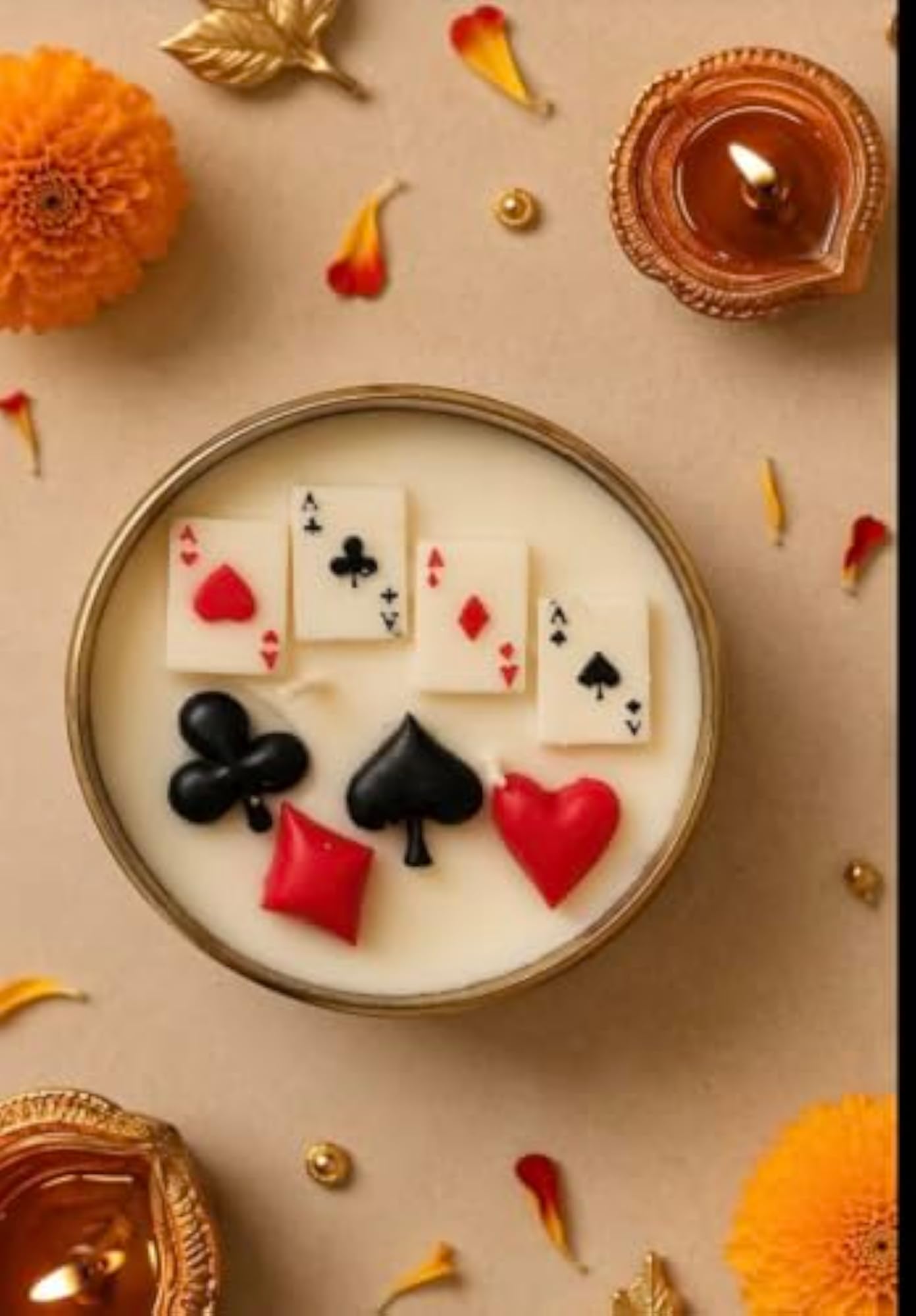 Poker Urli Candle, 5 Inch Decorative Piece