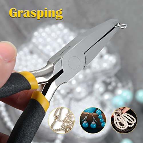 Image of 4.5-Inch Flat Nose Jewelry Making Pliers - Duck Bill, Smooth Jaw, Wire Bending, Wire Straightener, Ring Opening, Precision Plier