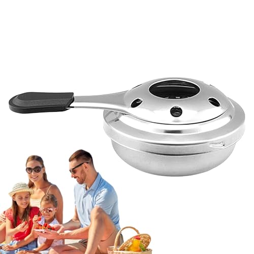 Estufa de alcohol | Estufa de olla de alcohol portátil de acero inoxidable | Mini fondue de queso de chocolate, equipo de cocina , accesorios de camping ligeros con mango anticombustión para
