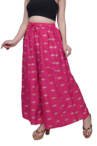 Image of Rayon Gold Print Skirt Palazzo || Rayon Palazzo || Skirt Palazzo || GOLDPRINT Skirt Palazzo || Multicolour