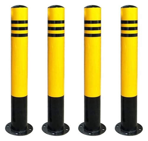 Generico Confezione da 4 paletti di delimitazione Stradale Riflettenti - Dissuasori in Acciaio Resistenti da 110 cm per prevenire ostruzioni di parcheggi e Passi carrabili - Soluzioni di Sicurezza st