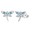 AOBOCO Dragonfly Earrings Studs Sterling Silver Dragonfly Earrings Dragonfly Earrings for women Dragonfly Jewelry for Women Gifts with Crystal Birthday Gift Christmas Holiday Gift