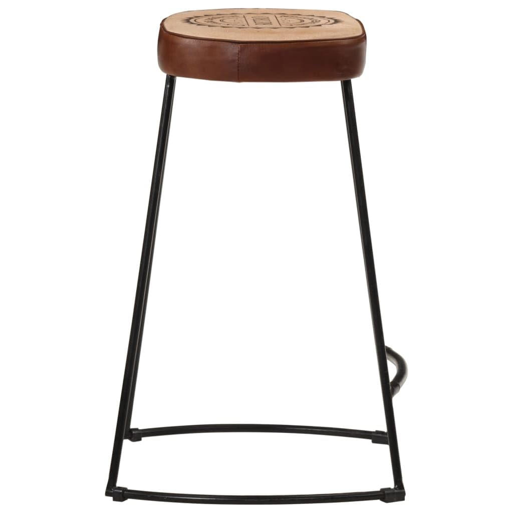 Juego de 2 taburetes de bar de color marrón oscuro, retro, con asiento acolchado de piel sintética, 62 cm de alto, para barra de desayuno y cocina, estructura de metal estable, 41 x 29 cm