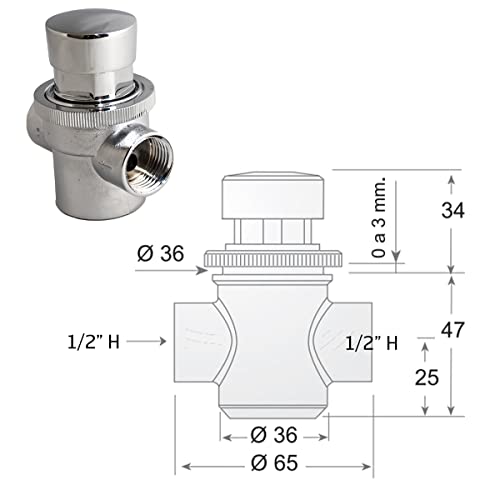 Rubinetto a pulsante con timer cromato per lavabo