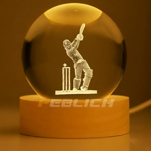 Image of 3D Viratt Kohlii Crystal Ball Night Lamp, Solar System Viratt Kohlii Crystal Ball Night Light, USB Table Colorful Led Wooden Crystel Ball for Home, Office, Birthday Gift
