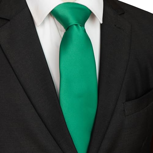 Image of JEMYGINS Solid Color Tie Mens Necktie for Business and Wedding