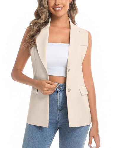IDEALSANXUN Womens Vests Fashion Casual Dressy Sleeveless Blazer Suit Vest Tops2