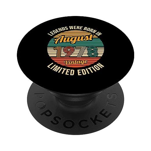 Las leyendas nacieron en Agosto 1978 Cumpleaños 45 PopSockets PopGrip Intercambiable