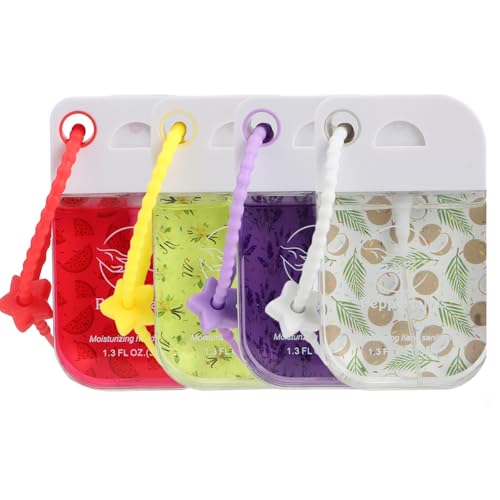 4 Pack Travel Hand Sanitizer Sprays with Keychain, 5.4 FL OZ