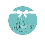 Andaz Press Round Circle Labels Stickers, Party & Co, Thank You for Celebrating with US, 40-Pack, for Themed Party Favors, Gifts, Decorations
