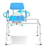Swivel Sliding Shower Chair with Swivel Seat, Tub Transfer Bench for Elderly and Handicap, Premium Padded Bath Stool with Pivoting Arms, Adjustable Height, Space-Saving, Supports Up to 280 lbs
