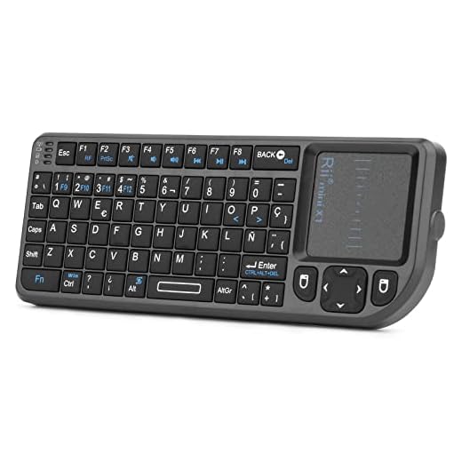 Rii Mini X1 teclado inalámbrico con ratón táctil - compatible con Smart TV, Mini PC Android, PlayStation, Xbox, HTPC, PC, Raspberry Pi