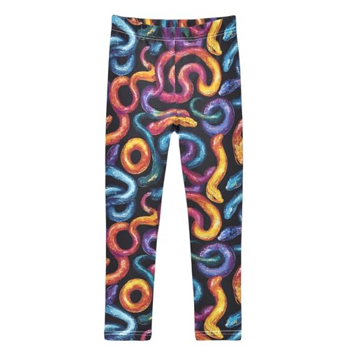 Boccsty Colorful Snakes Girls Leggings Kids Yoga Pants Dance Active Tights 4T